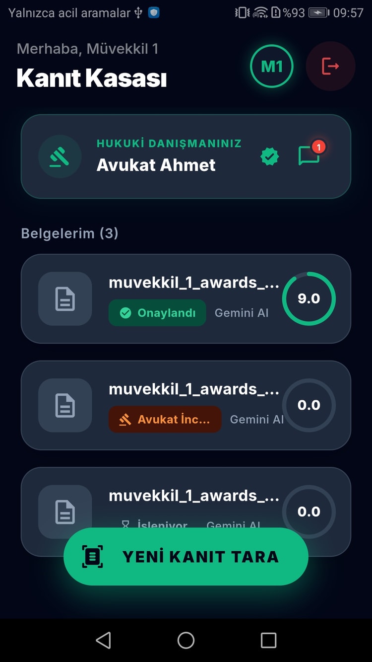 VisaVault AI — Müvekkil mobil belge yükleme